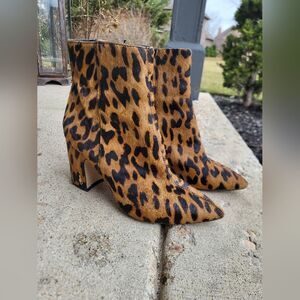 Sam Edelman Womens Hilty Ankle Leporad Calf Hair Booties Size 7.5 Boho Festival